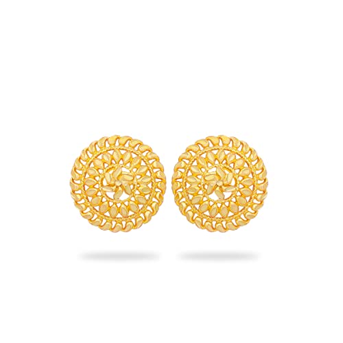 Image of Traditional Jewellery Gold Ethnic Stylish South Indian Screw Back Studs Round Flower Ear Jhumkas Jhumka Earrings Set For Women girls Gold ERG 1645,1119