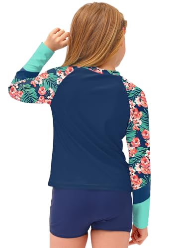 Image of BesserBay Girls Rash Guard UPF 50+ Raglan Sleeve Swim Shirt 6-14 Years