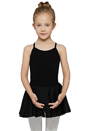 MdnMd Girls' Camisole Cotton Dance Leotard Ballet Dress (Age 10-12 / Large, Black)