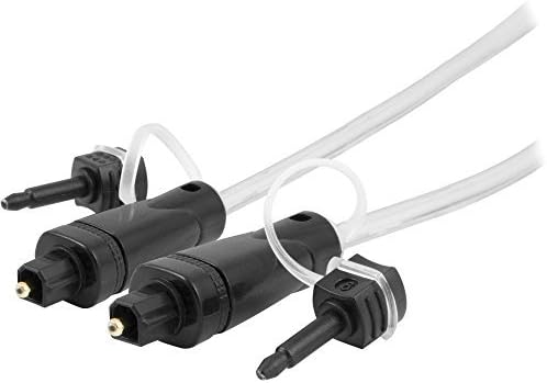 GE 33534 Pro Digital TOSLINK Fiber Optic Cable with Mini TOSLINK Adapters, 12'