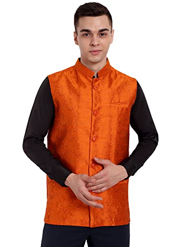 SKAVIJ Men's Nehru Jacket Waistcoat for Wedding Party and Festivals