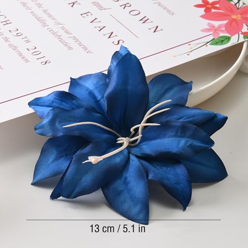 6 Pinzas para cabello con flores de lirio artificial multicolor miniatura 7