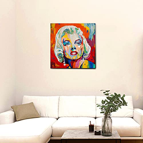 Giallobus - Obraz - Marilyn 2 - Płótno na płótnie - 50x50 - Gotowe do powieszenia - Nowoczesne obrazy do domu