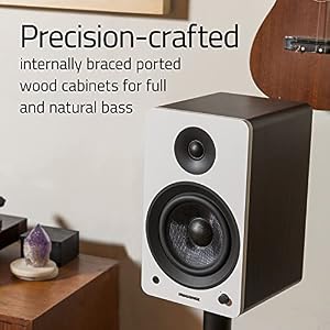 Fluance Ai61 Powered 2-Way 2.0 Stereo Bookshelf Speakers with 6.5" Drivers, 120W Amplifier for Turntable, TV, PC and Bluetooth 5 Wireless Music Streaming - RCA, Optical, USB & Sub Out (Natural Walnut) — photo 4 of 6