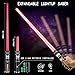 3 Packs 3 Colors Light Sabers with FX Sound (Motion Sensors) for Kids, Expandable Handle Light up Sword for Halloween Xmas Boys Children's Day Dress Up Parties Costum Galaxy War Fighters and Warriors