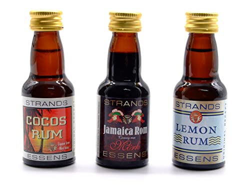 Set de Esencias: Ron de Coco + Ron Jamaicano + Ron de Limón – 3 x 25ml, Aromas Tropicales, No Contienen Alcohol