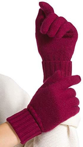Fishers Finery Women's 100% Pure Knit Ultra Plush Cashmere Gloves Ribbed Cuff