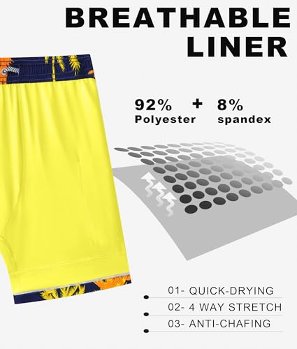 APTRO Men's Swim Trunks with Compression Liner 5 Inch Bathing Suit Beach Swimsuits4
