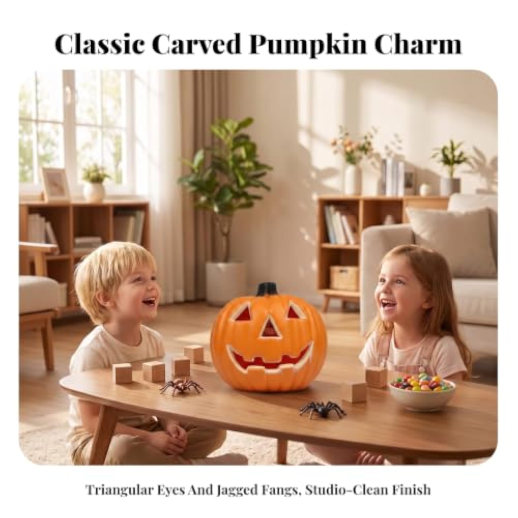 Shatterproof Jack-O'-Lantern for Halloween Decor