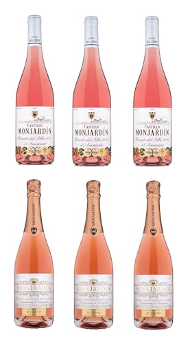 Castillo Monjardín, Colección Rosados. Pack Mixto de Vinos Rosados, 6 Botellas, 3 Rosado del Alba y 3 Brut Nature Rosé, D.O. Navarra, 12-13% Vol.