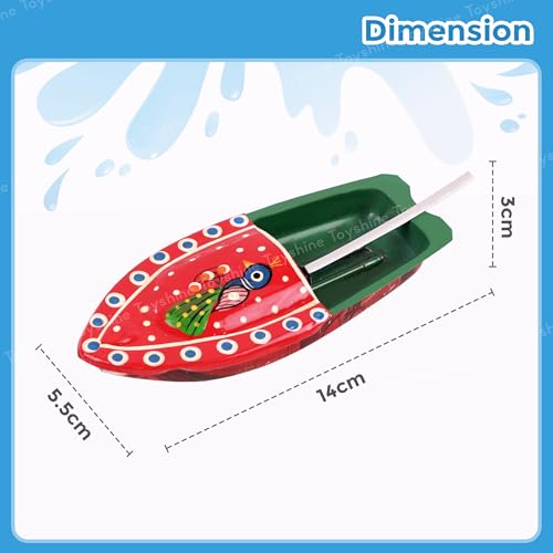 Image of Toyshine Classic Steam Powered Tin Metal Boat, Pop Pop Putt Putt Nav Classic Vintage Toy for Kids Age 5Y+, Multicolor
