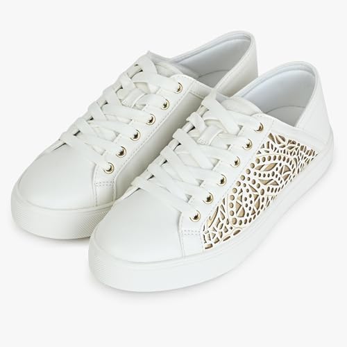 Image of Aldo Womens Aldo Carenteriel710 Gold Women Synthetic Sneakers Platform
