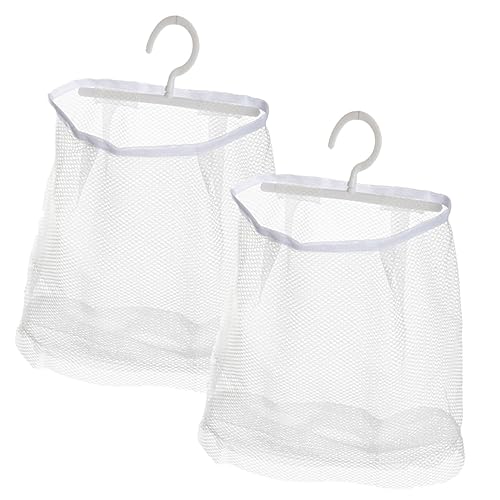 PRETYZOOM 2pezzi Borsa Per Mollette Da Bucato Appesa in Rete Traspirante Contenitore Portaoggetti Gancio Organizer Per Biancheria Intima e Cosmetici