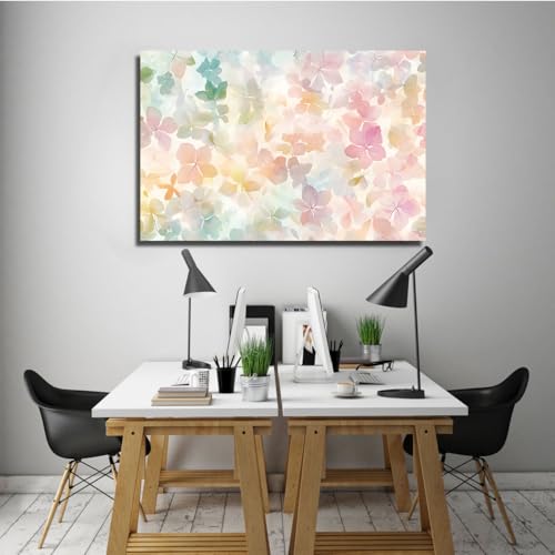 Tableau aquarelle de fleurs pour chambre de fille romantique