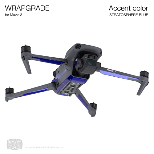 Image of WRAPGRADE Partial Skin Stickers for DJI Mavic 3 Pro Accent Color (Stratosphere Blue)