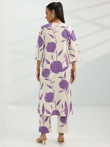 Image of Libas Womens Printed Cotton Straight Kurta With Trousers | daily wear suit