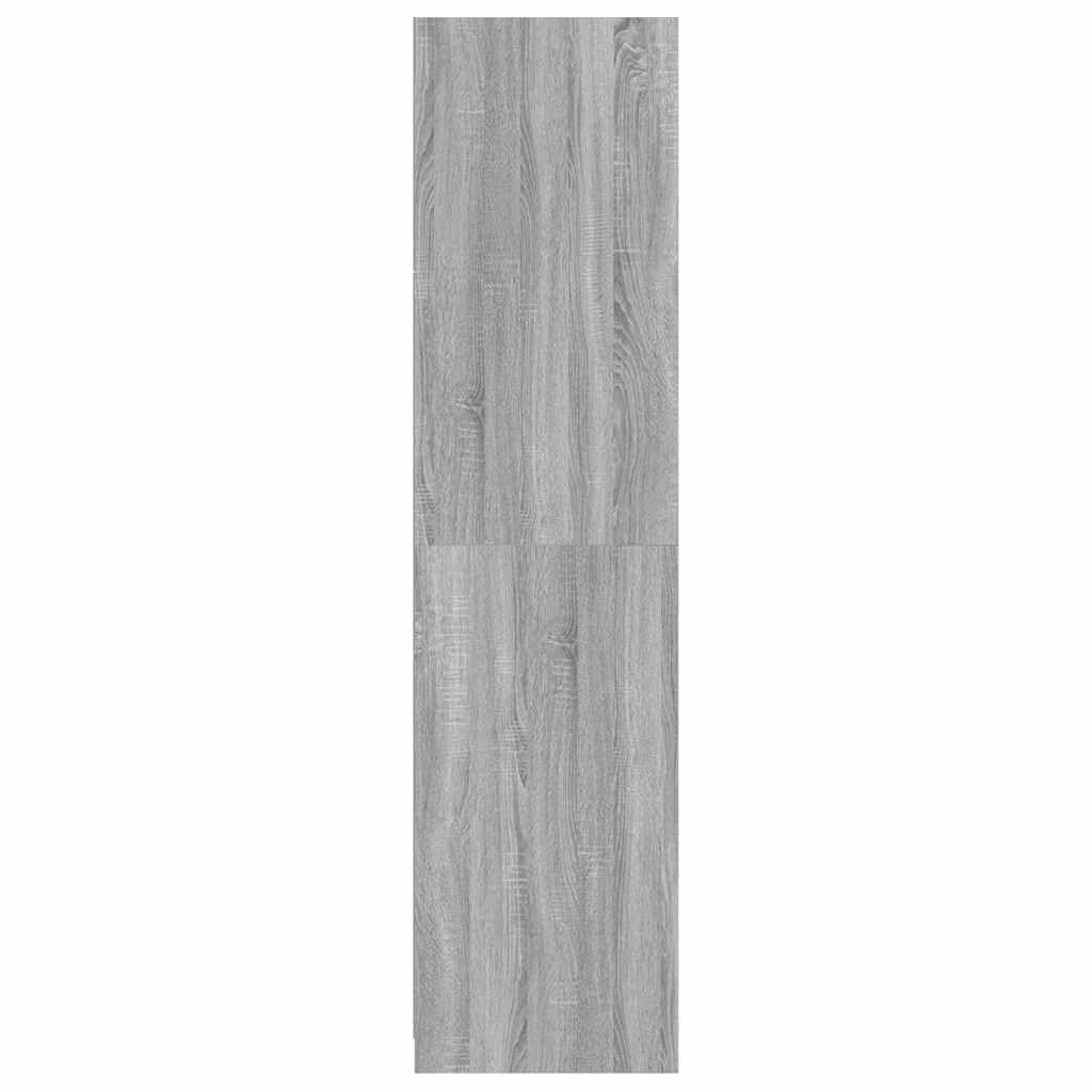 Szafa na ubrania Sonoma szara materiał drewnopochodny 100 x 50 x 200 cm z drążkiem na ubrania i miejscem do przechowywania, szafa do sypialni, garderoba, otwarta szafa na ubrania i akcesoria