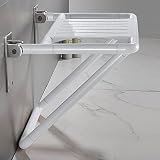 PEALOV Duschstuhl Klappbar,65 cm breiter Sitz,Klappbarer Duschsitz,Für ältere Menschen,Schwangere,Behinderte Maximale Belastung 250 Kg,Duschklappsitz Mit Stützfüßen,Duschklappsitz Mit Nachtleuchtrin