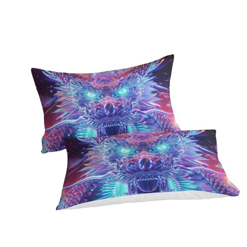Housse de couette 3 pièces dragon 3D en microfibre super douce 200x200cm - 3