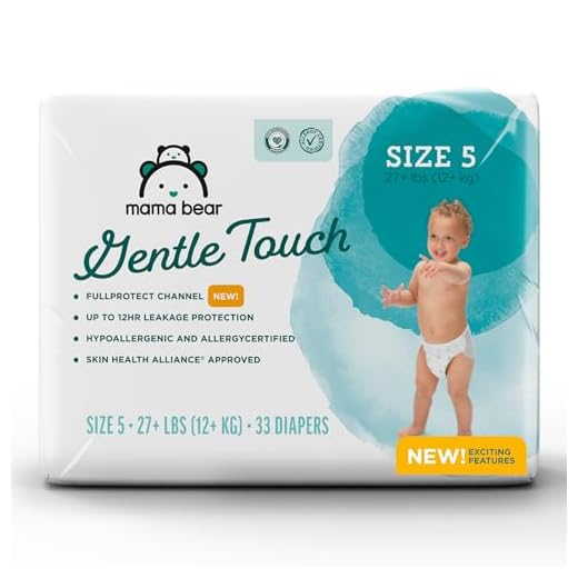 Amazon Brand - Mama Bear Gentle Touch Diapers, Hypoallergenic, Size 5, 33 Count