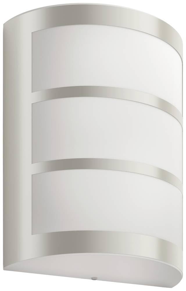 Philips Lighting Python UltraEfficient Outdoor Wall Light, 3.8W, 2700K, Silver, IP44 Weatherproof, 84 mm