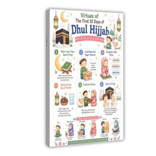 Poster sur toile Hajj Islamique Good Deeds : tableau éducatif et déco murale enfant