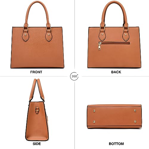Image of CHICAROUSAL Crossbody Purses and Handbags for Women PU Leather Tote Top Handle Satchel Shoulder Bags (Brown)