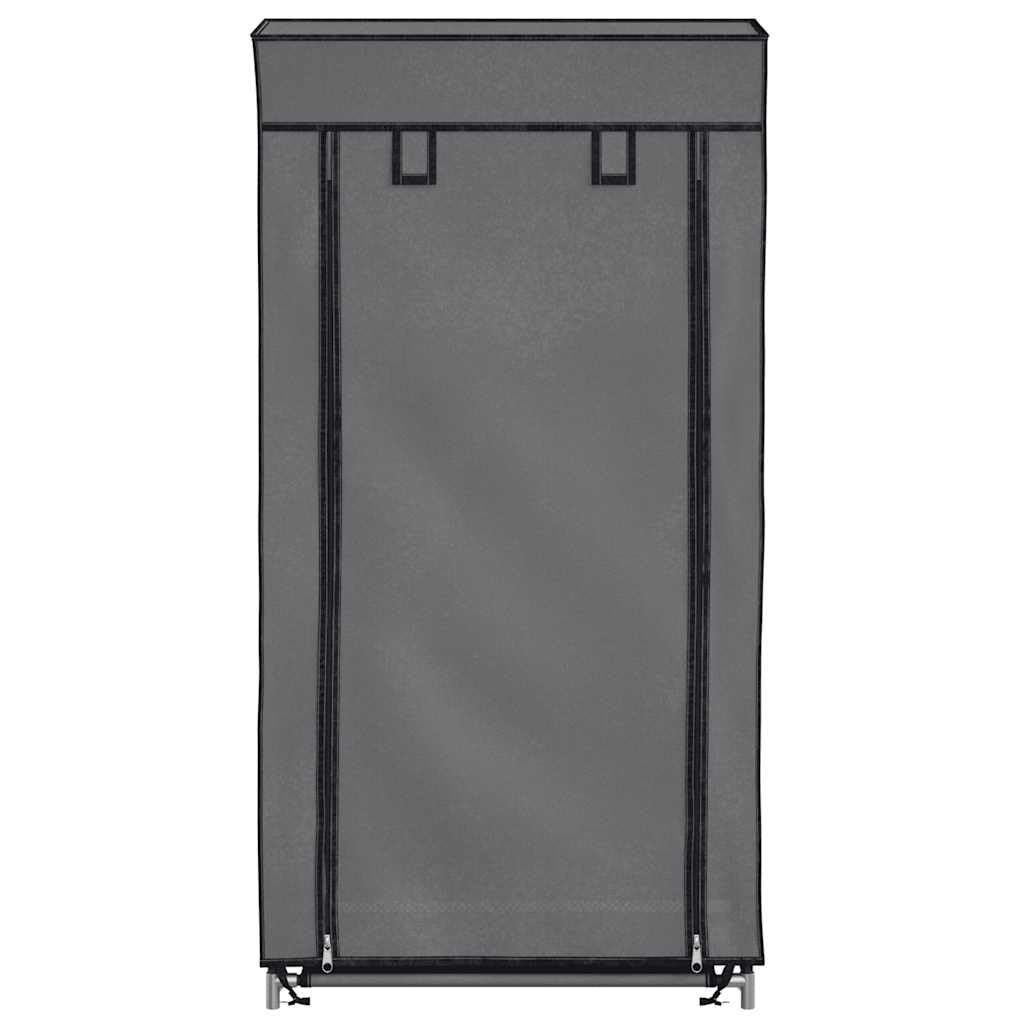 Schuhschrank mit Abdeckung Grau 58 x 28 x 106 cm Stoff, 5 Ebenen Schuhregal, platzsparend und stapelbar, Schuhaufbewahrung für Flur Diele Eingang, Organizer mit Staubschutz