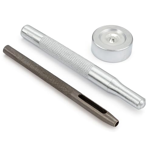 Trimming Shop 12mm-15mm Botones a Presión Fijación Herramienta Kit con Hueco Agujero Perforadora - Equipo para Costura, Cuero Manualidades, y Prendas Reparación
