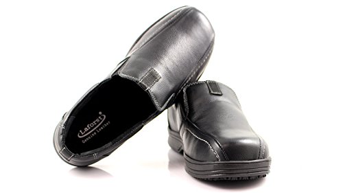 Laforst Mens Stan Non Slip Leather Slip Resistant Server Waiter Nurse Slip On Flat
