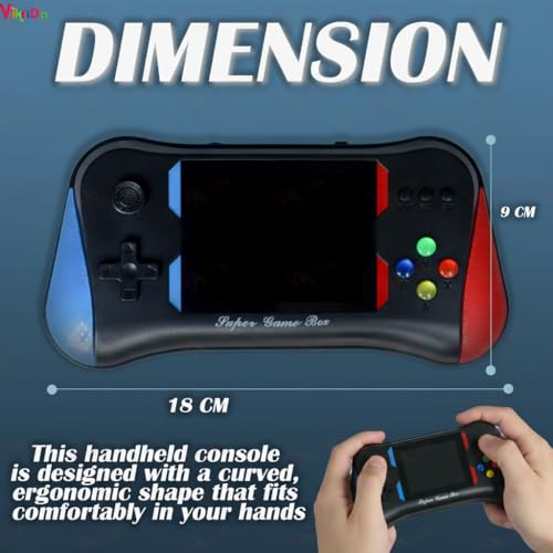 Image of VikriDA 500-in-1 Retro Handheld Gaming Console for Kids | 3.5 inch HD Screen Classic Video Game Player with Built-in Games - Rechargeable Portable Game Device