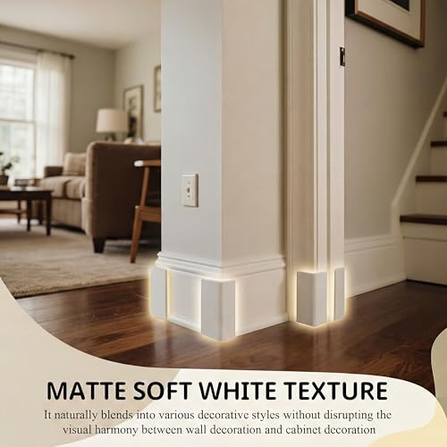 Pangda Baseboard Corners Blocks Self Adhesive Rubber Safety Corner Protectors Proofing Edge Guard Corner Cushion for Wall Furniture Edge(White,4 Pcs) - Image 7