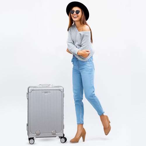THE CLOWNFISH Ambassador 22 inch Silver Suitcase - Image 3