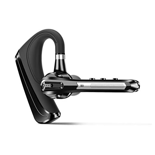 Bluetooth Headset V5.0 Honshoop Dual-Mic Noise Cancelling Bluetooth Earpiece Talking Compatible iPhone and Android Cellphones Work for Business/Workout/Driving/Office(Black)