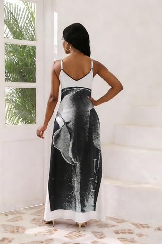 Image of vunahzma Womens Casual Fashion Sleeveless Plus Size Loose Long Sexy Maxi Dress with Pockets