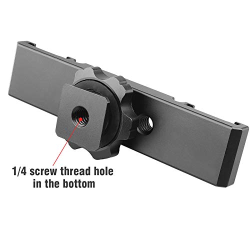 Image of Dual Cold Shoe Mount Bracket,Chromlives Dual Hot Shoe Extension Bar,Cold Shoe Mount Plate Adapter,Aluminum Dual Shoe Extension Bracket with Cable Slot Bayonet for Microphone,Led Video Light,Monitors
