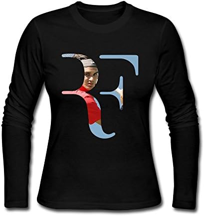 AOMAIT Women's Roger Federer Logo Long Tshirts Black L Apparel
