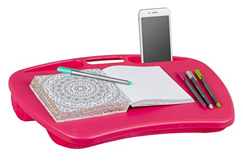 LapGear MyDesk Lap Desk with Device Ledge and Phone Holder, Single Unit, Fuschia