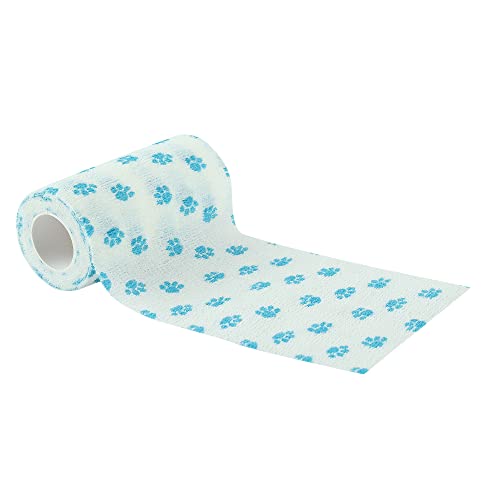 Image of A-TAPE Breathable Self Adhesive Cohesive Bandage for Humans & Pets (Dogs, Cats, Birds) -Sports, Wrap, Athletic, Non Woven First Aid Medical, Wrist, Swelling (10 cm X 4.5 mtr, Pack of 2) (Whitesmall Paw)