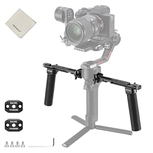 NEEWER GA006 Dubbele handgreep compatibel met DJI RS4 RS4 Pro RS3 RS3 Pro RS2 RSC2 Ronin S SC Gimbal, dubbele handgreep kit met 2 Mini NAVO-rails, NAVO-klemmen, 1/4" & 3/8" schroefdraad, 1x