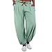 Produktbild Huihong Damen Haremshose Pumphose Harem Hosen Tasche Aladinhose Beiläufige Hohe Taille Lange Hosen Sport Yoga Hose Hosen Mit Gürtel (Grün, EU:36/CN:M)