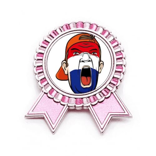 Broche drapeau des Pays-Bas en métal rose, fixation stable taille M