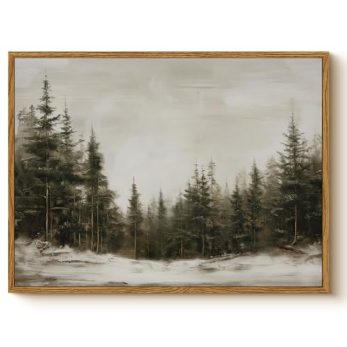 Winter Forest Wall Art 12x16 Framed Canvas Print...