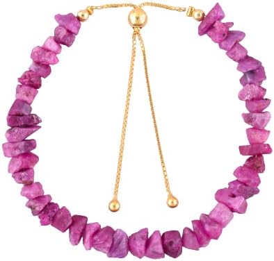 AA Raw Ruby Gemstones Bracelets Handmade Jewelry, Rough Chakra Stones, July Birthstone, Healing Crystals, 14k Gold Plated Sterling Silver, Adjustable Slider Chain, Women Gift, Christmas Gift 10inch - Image 2