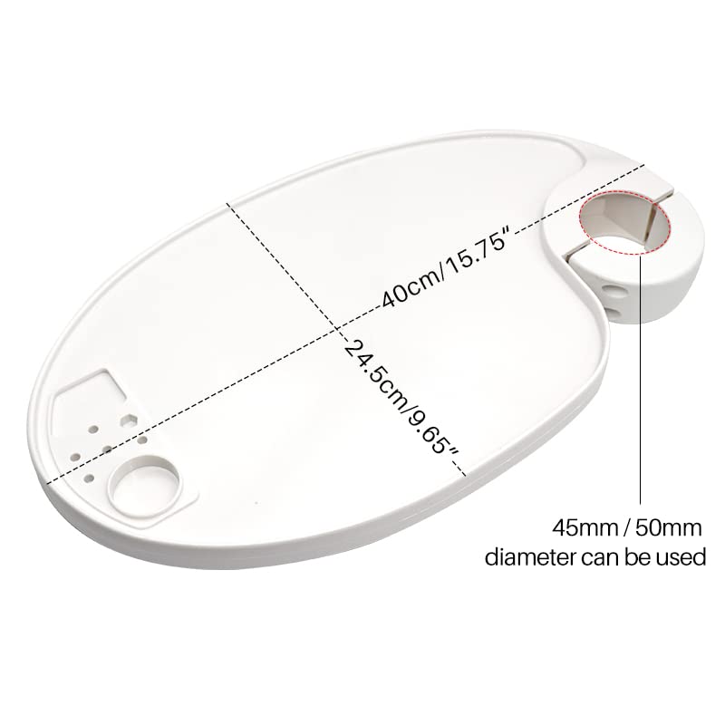 TEPTOARCH Lab Chair Tray Accessories 45/50mm Universal Plastic Rotatable Plate Post Mounted Shelf Tray Table Oval Shape Accessories