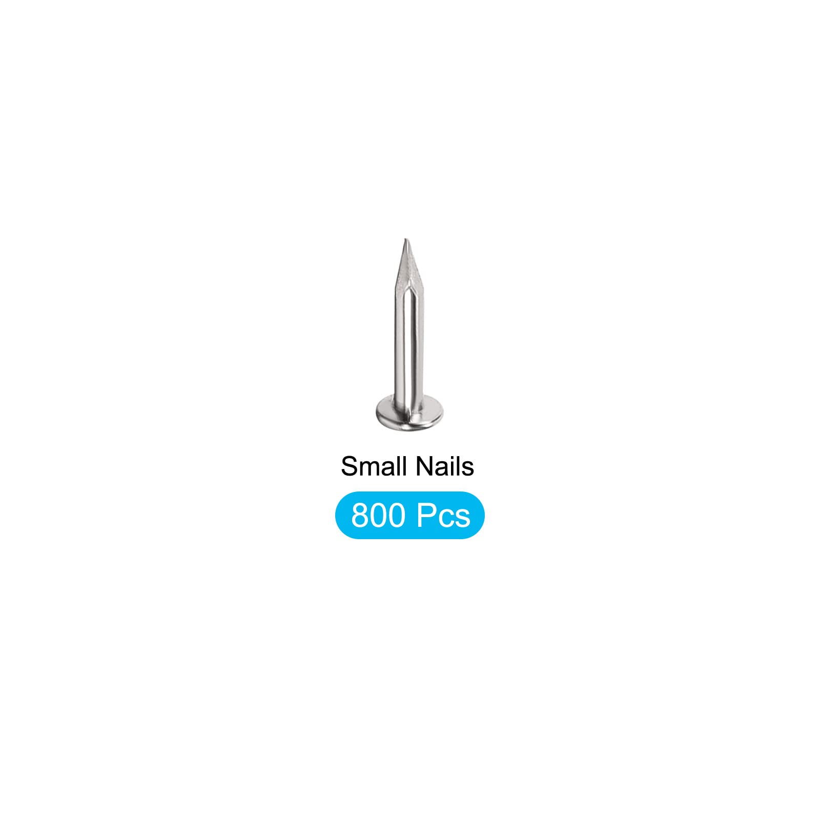 METALLIXITY Piccoli Chiodi (1,2x6mm) 800pz, Carbonio Acciaio Piccoli Ferramenta Chiodi - per Casa Lavorazione Legno, Argento Tono