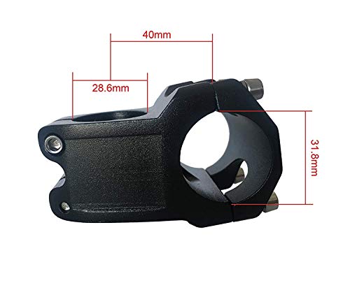 DEERU Bike Stem 31.8 × 40mm 7 Degree Mountain Bike Stem Bicycle Handlebar Stem Suitable for BMX MTB Road Bike (Aluminum Alloy) (Black)