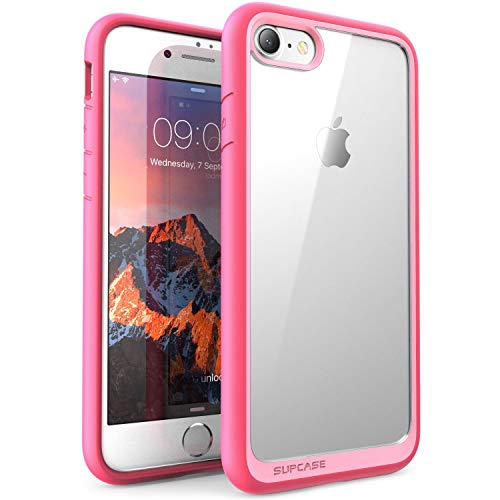 SUPCASE Unicorn Beetle Style Case for iPhone SE 3 (2022), iPhone SE 2020, iPhone 7, iPhone 8, Premium Hybrid Protective Clear Case (Pink)