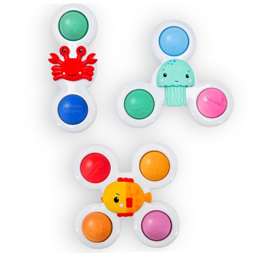 Fisher-Price™ Sensory Spin Set, 3-Piece Suction Cup Spinner Toys for Babies & Toddlers, Bath Toys & Activity Toys for High Chairs, Tables & Windows, 6M+ - image 1
