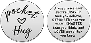 ALLY-MAGIC Stainless steel Pocket Hug Token Long Distance Relationship Gifts Double Sided Inspirational Gift Pocket Hug Gift Y2-JNLP